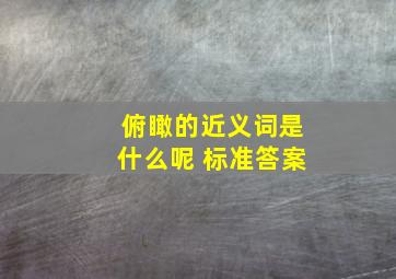 俯瞰的近义词是什么呢 标准答案